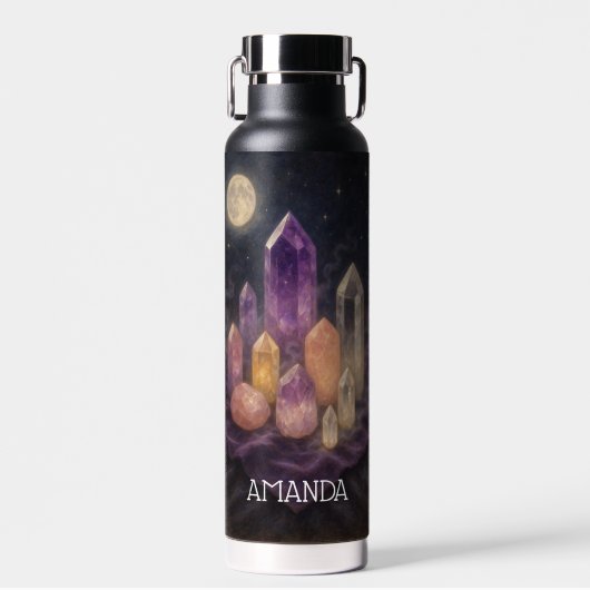 Enchanting Crystals in the Moonlight Custom Waterfles (Voorkant)