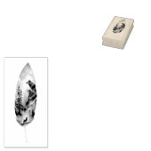 Enchanting Feather with Wolves Artwork Rubberstempel (Gestempeld)