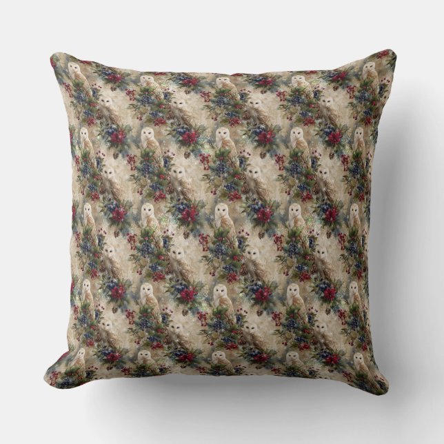 Enchanting Floral Owl Kussen (Voorkant)