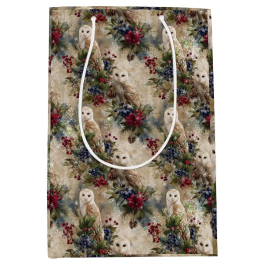 Enchanting Floral Owl Medium Cadeauzakje (Voorkant)