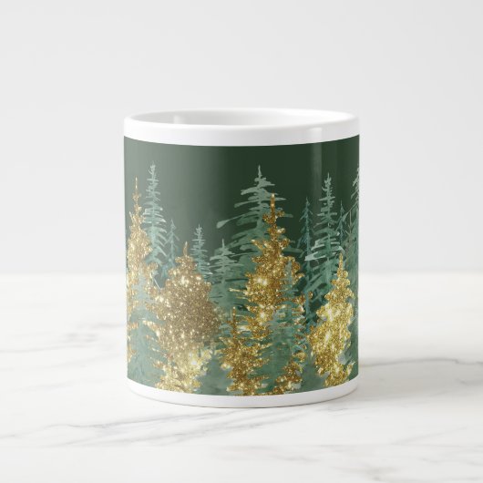 Enchanting Forest Holiday Pines Giant Coffee Mug (Devant)