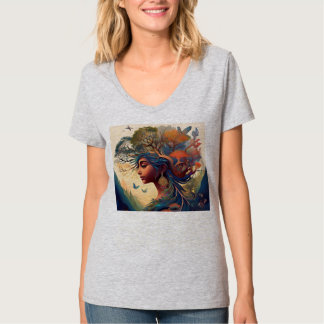 Enchanting Girl of the Wild: Natuur en Spirit Art T-shirt