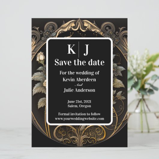 Enchanting Gold Save The Date (Debout devant)