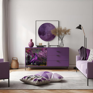 Enchanting Midnight Purple Crow Garden Decoupage Tissuepapier