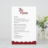 Enchanting Red Rose Wedding Dinner Menu (Staand voorkant)