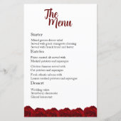 Enchanting Red Rose Wedding Dinner Menu (Voorkant)