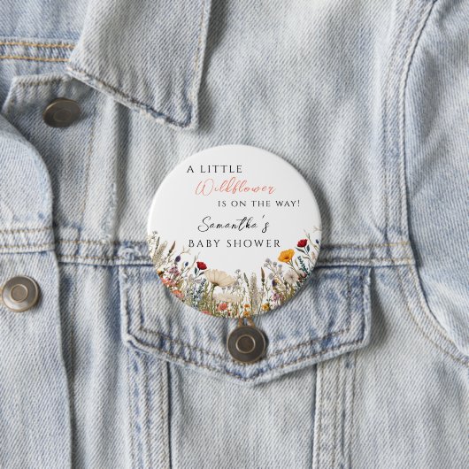 Enchanting White Meadow Little Wildflower Ronde Button 7,6 Cm (In situ)
