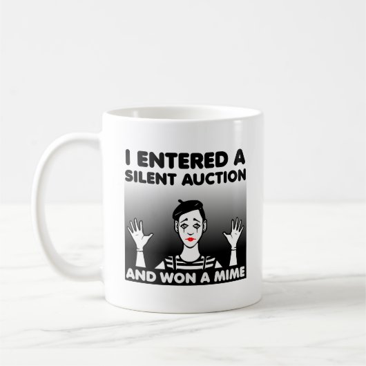Enchère Silencieuse Mime Tasse Drôle (Gauche)