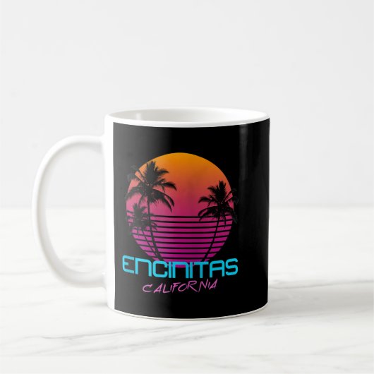 Encinitas California Retro 80's Sunset Zip Hoodie Koffiemok (Links)