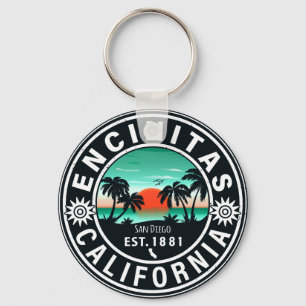 Encinitas California Retro Sunset Souvenirs 80s Sleutelhanger