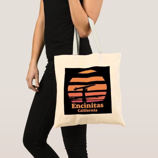 Encinitas California Retro Surf  Surfing Su Tote Bag (Voorkant (product))