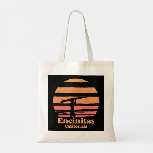 Encinitas California Retro Surf  Surfing Su Tote Bag (Achterkant)