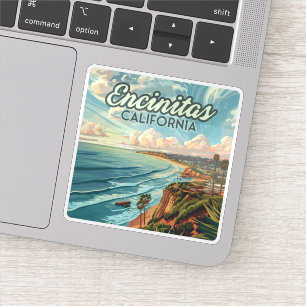 Encinitas California San Diego Beach Vintage Sticker