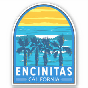 Encinitas California Travel Art Vintage Sticker