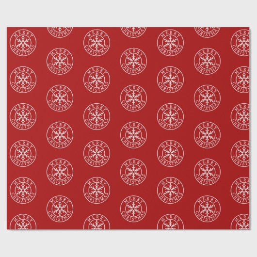 Encircled Merry Christmas Simple Snowflake Cadeaupapier (Vlak)