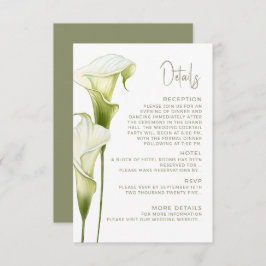 Enclosure Card Details for Wedding. Informatiekaartje