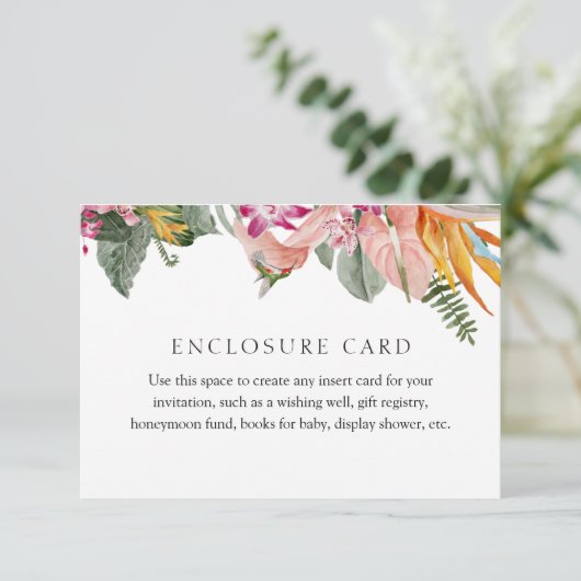 Enclosure de carte d'insertion tropicale (Debout devant)