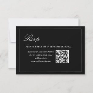 Enclosure de mariage RSVP avec code QR minimaliste