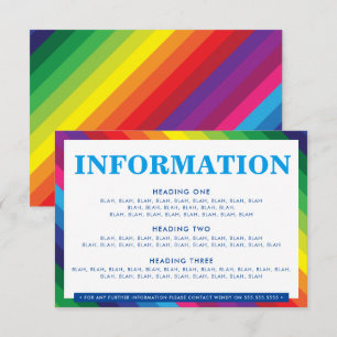 ENCLOSURE DETAILS leuke kleurrijke regenboogstripe RSVP Kaartje