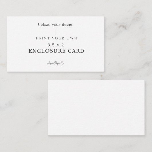 Enclosure Kaart: Upload en print uw eigen Kaart Visitekaartje (Voorkant / Achterkant)