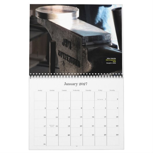 Enclumes de WRABA pour le calendrier imprimé 2014 (Jan 2027)