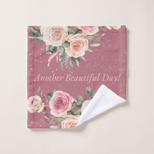 Encore de belles fleurs d'aquarelle de jour (Gant de toilette)