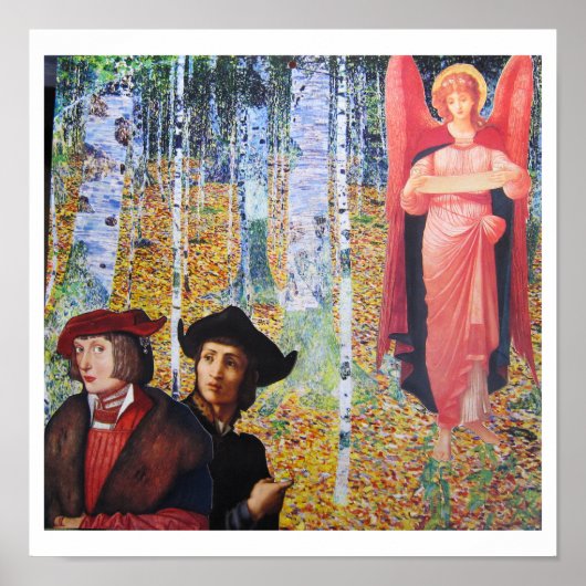 Encounter in the Woods - collage art Poster (Voorkant)