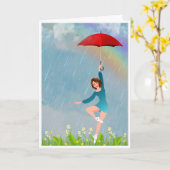 Encouragement à danser sur la carte de pluie (Fleur jaune)