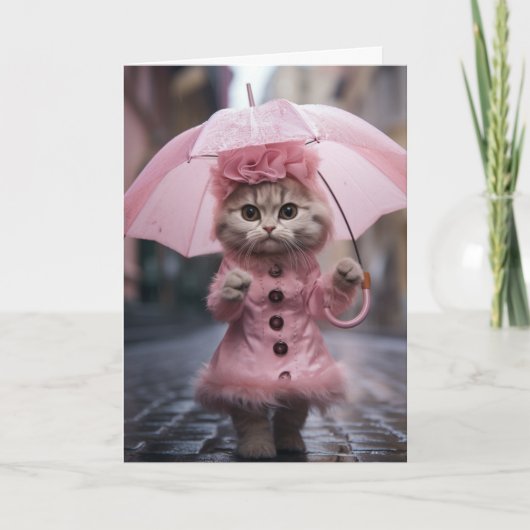 Encouragement Carte de voeux de chat (Devant)