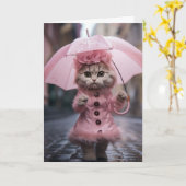 Encouragement Carte de voeux de chat (Fleur jaune)