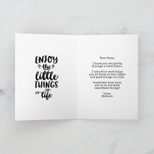 Encouragement du devis de carte Profitez des petit (Intérieur)