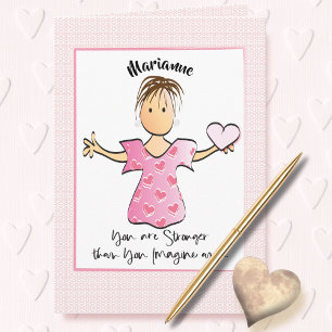 Encouragement Soutien Carte d'amour pour elle