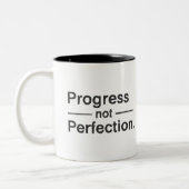 Encourager "Progrès sur la perfection" Mug cadeau (Gauche)