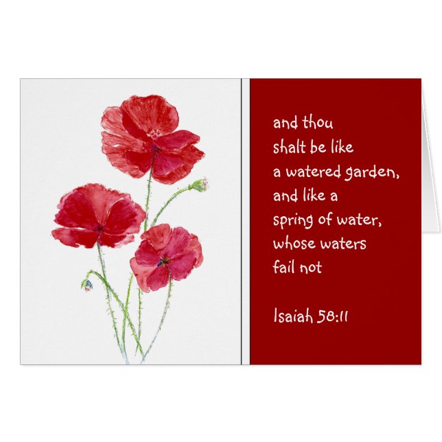 Encourager Promesse Écriture Isaiah Poppy Garden (Devant horizontal)