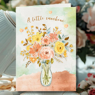 Encouraging Sunshine Florals with Soft Watercolor Kaart