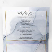 Encre Abstraite Dusty Blue Mauve Plum Tri-Fold Inv (Intérieur en premier)