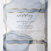 Encre Abstraite Dusty Blue Mauve Plum Tri-Fold Inv (Intérieur au milieu)