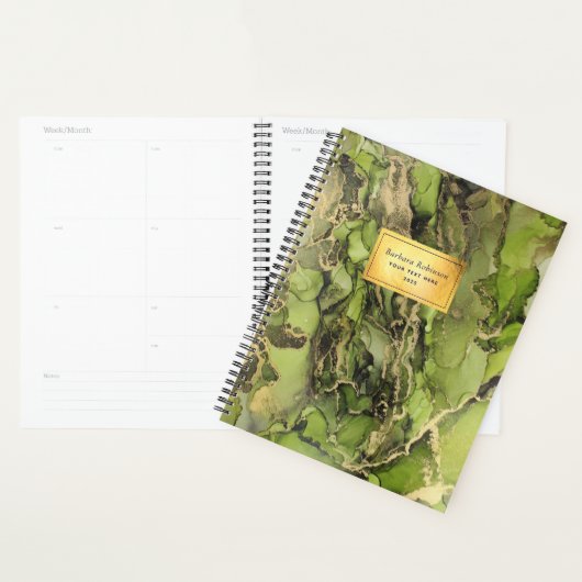 Encre Abstraite Ethereal Green Black Gold (Devant avec enveloppe)