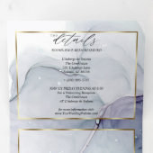 Encre Abstraite Sarcelle Améthyste Chic Invitation (Intérieur en premier)