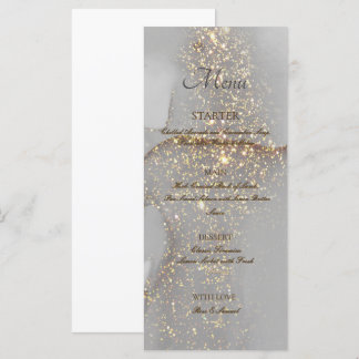 Encre alcoolique dorée pailletée Chic Menu plat
