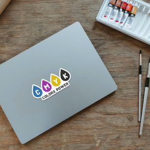 Encre CMYK colorée gouttes Sticker