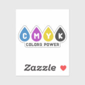 Encre CMYK colorée gouttes Sticker (Feuille)