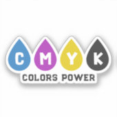 Encre CMYK colorée gouttes Sticker (Recto)