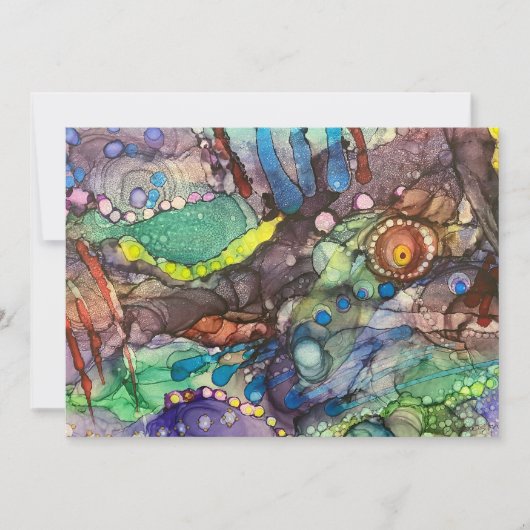 Encre d'alcool colorée sauvage Carte blanche d'art (Devant)