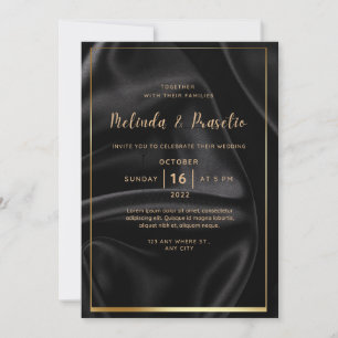 Encre d'alcool faire-part de mariage Black Gold