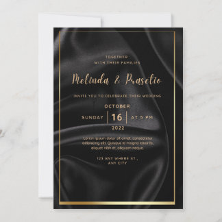 Encre d'alcool faire-part de mariage Black Gold