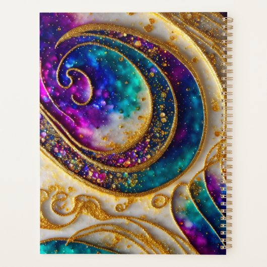 Encre d'alcool moderne Abstraite violet et or (Dos)