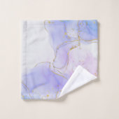 Encre d'alcool rose, pourpre et bleu (Gant de toilette)