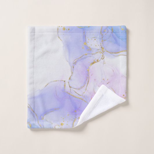 Encre d'alcool rose, pourpre et bleu (Gant de toilette)