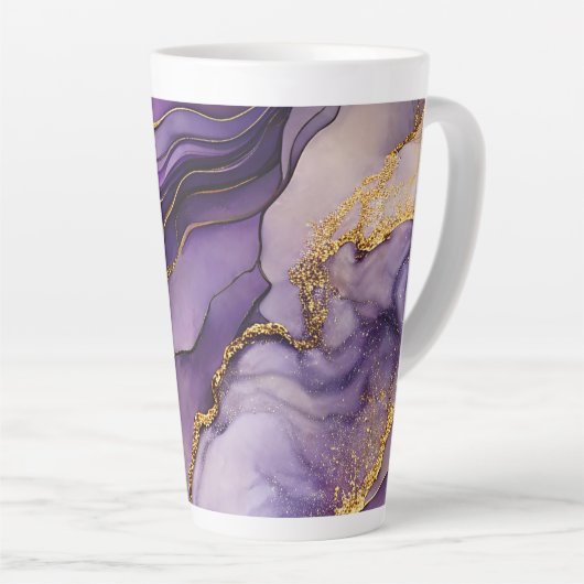 Encre d'alcool violet unique Grande Mug en latte c (Angle droit)